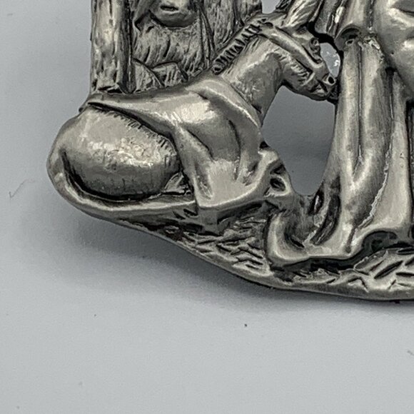 Nativity Scene Window Suction Cup Ornament - Pewter Style - Christmas Decoration - Picture 3 of 8